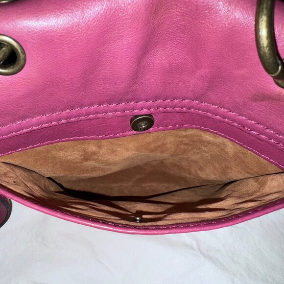 PATRICIA NASH - Karisa Raspberry Dark Pink Leather Flap Crossbody Purse - Picture 7 of 12
